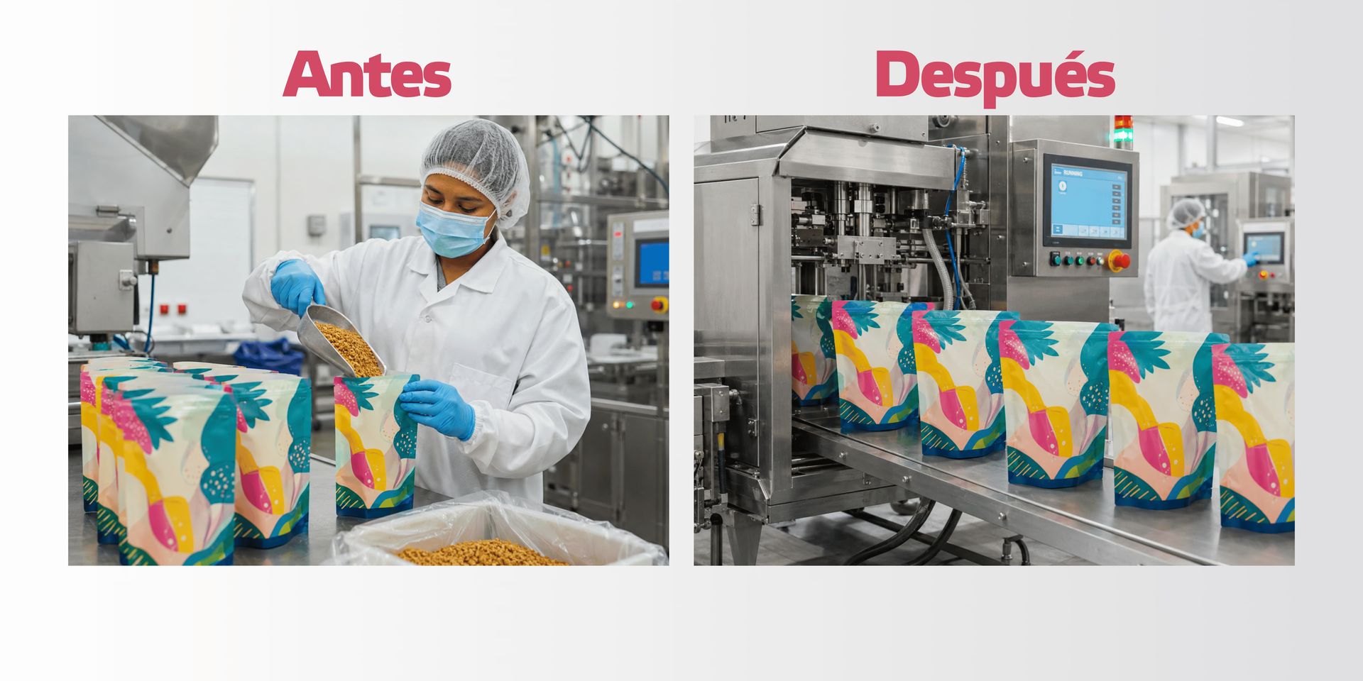 Proceso de llenado de producto automatizado